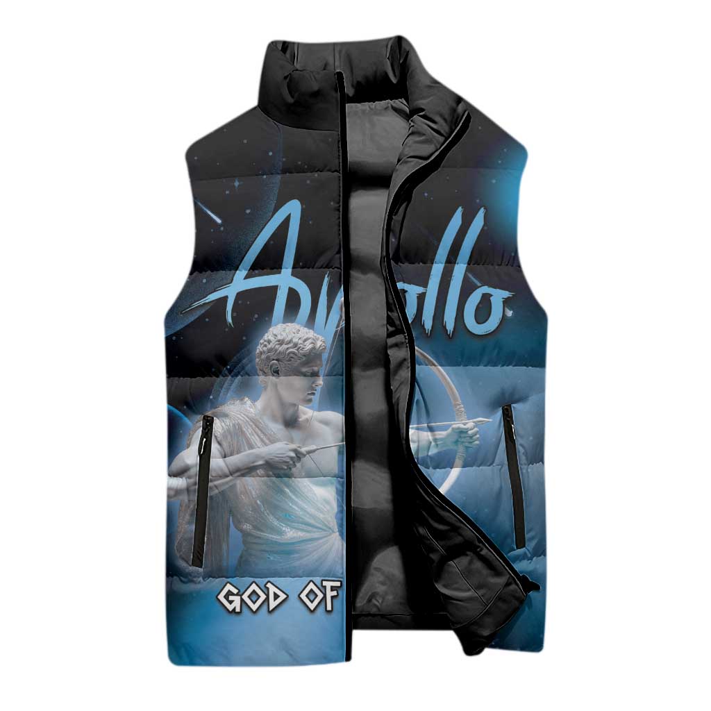 Ancient Greek Apollo Sleeveless Puffer Jacket God Of Archery - Wonder Print Shop