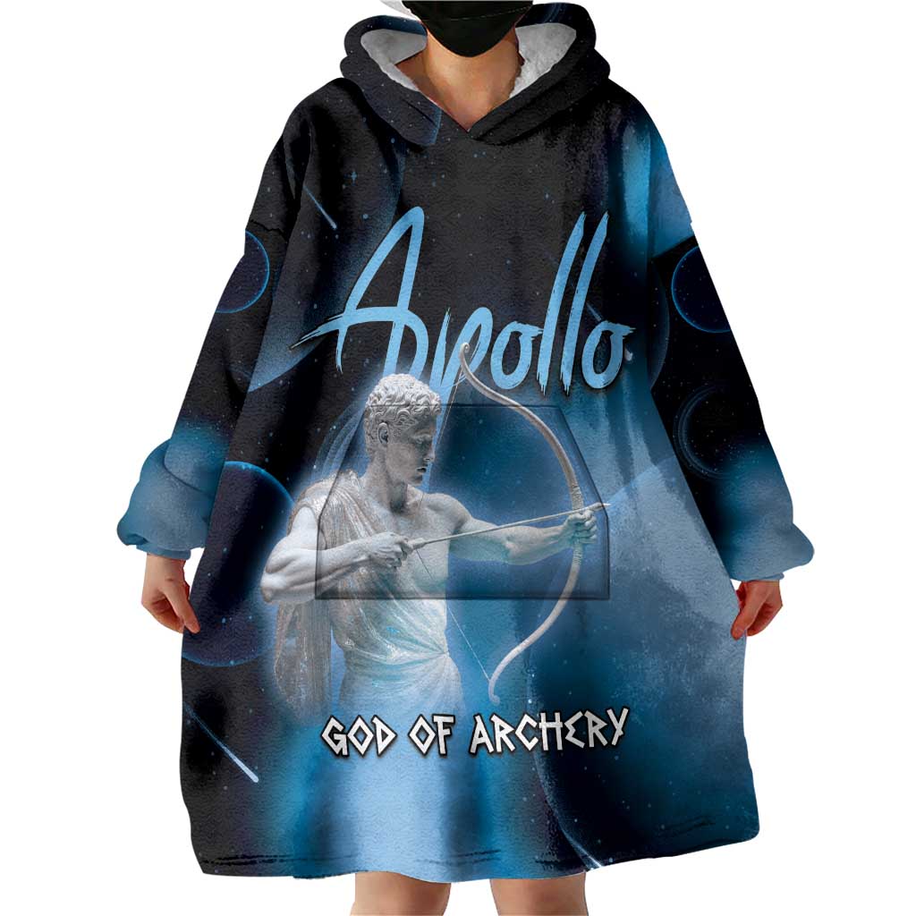 Ancient Greek Apollo Wearable Blanket Hoodie God Of Archery - Wonder Print Shop