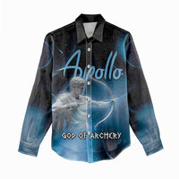 Ancient Greek Apollo Women Casual Shirt God Of Archery - Wonder Print Shop