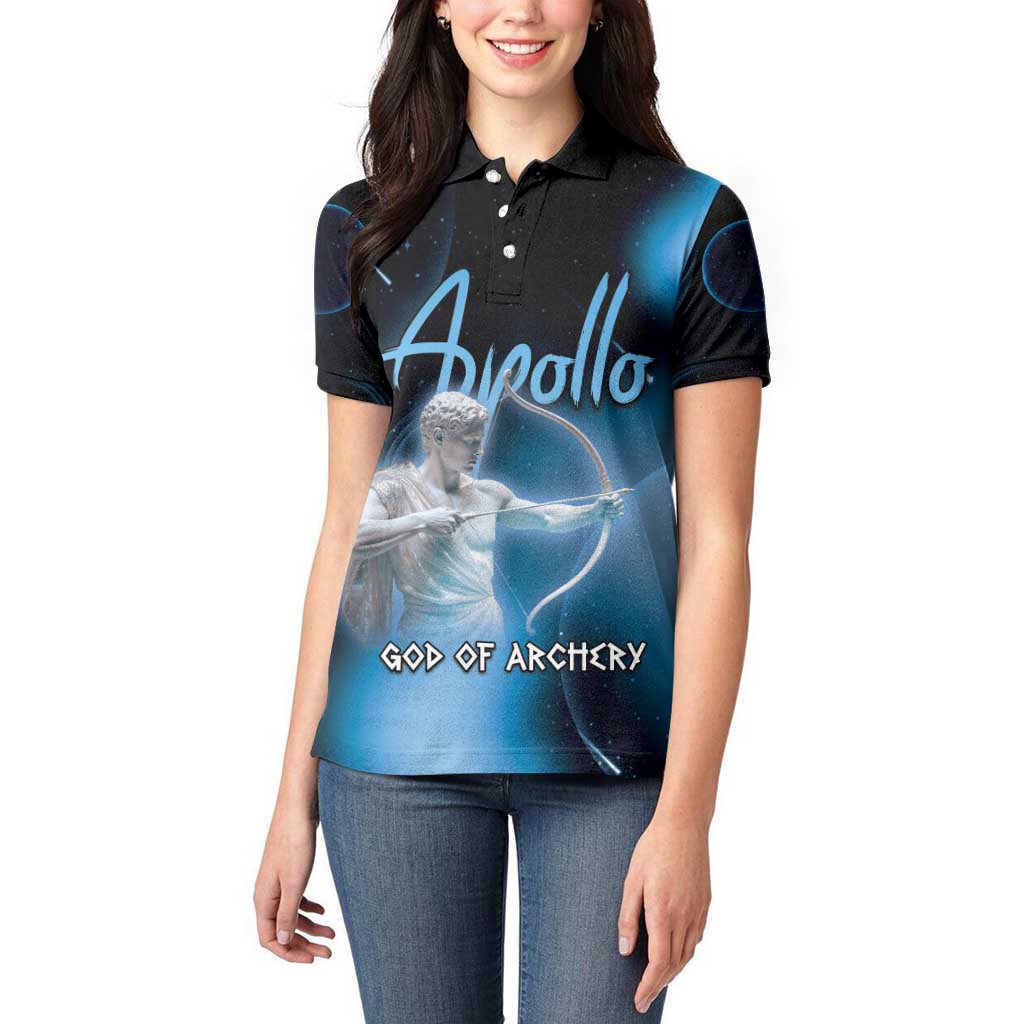 Ancient Greek Apollo Women Polo Shirt God Of Archery - Wonder Print Shop