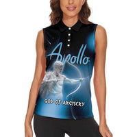 Ancient Greek Apollo Women Sleeveless Polo Shirt God Of Archery - Wonder Print Shop