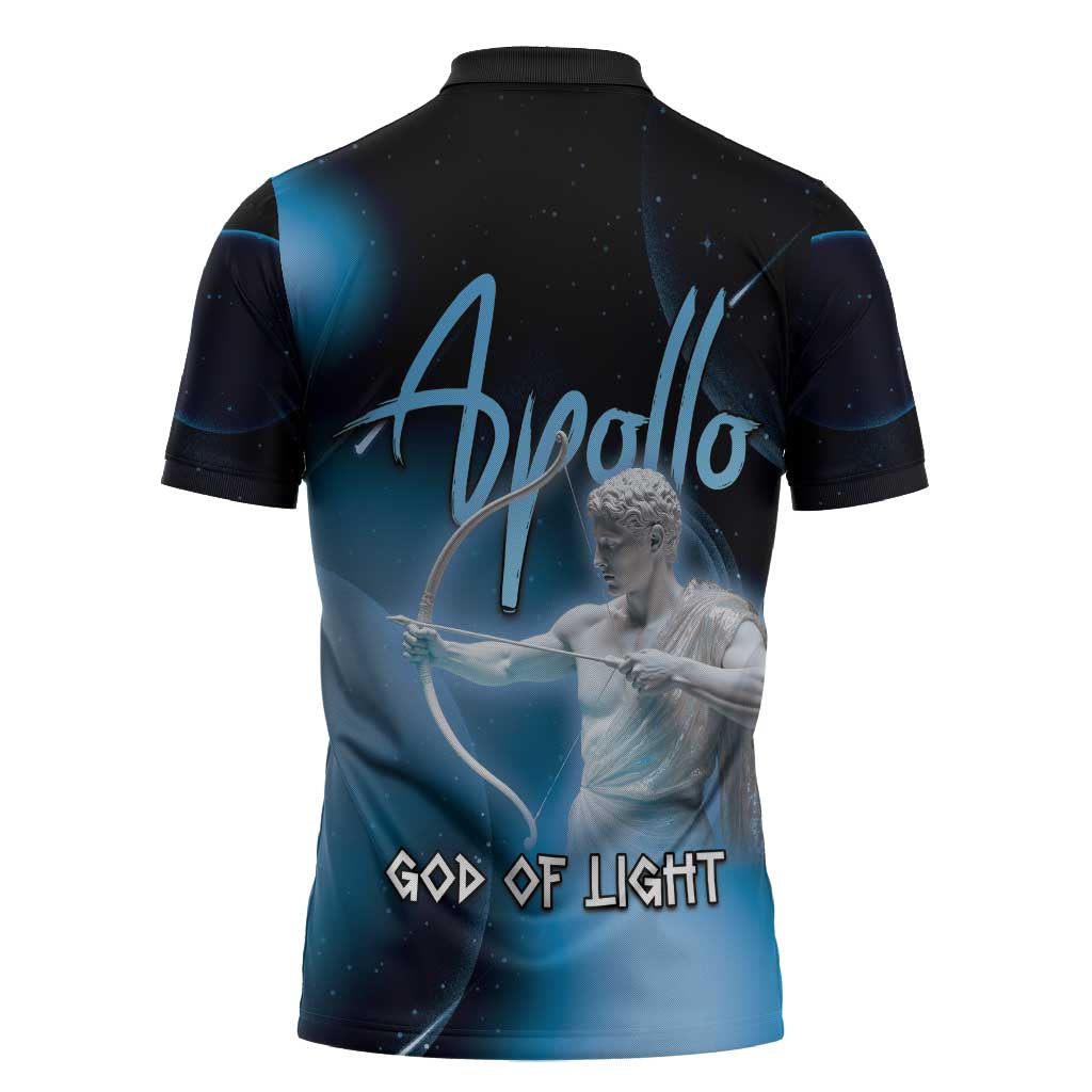 Ancient Greek Apollo Zipper Polo Shirt God Of Archery - Wonder Print Shop