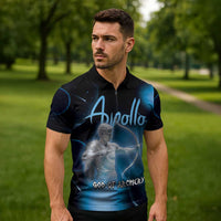 Ancient Greek Apollo Zipper Polo Shirt God Of Archery - Wonder Print Shop