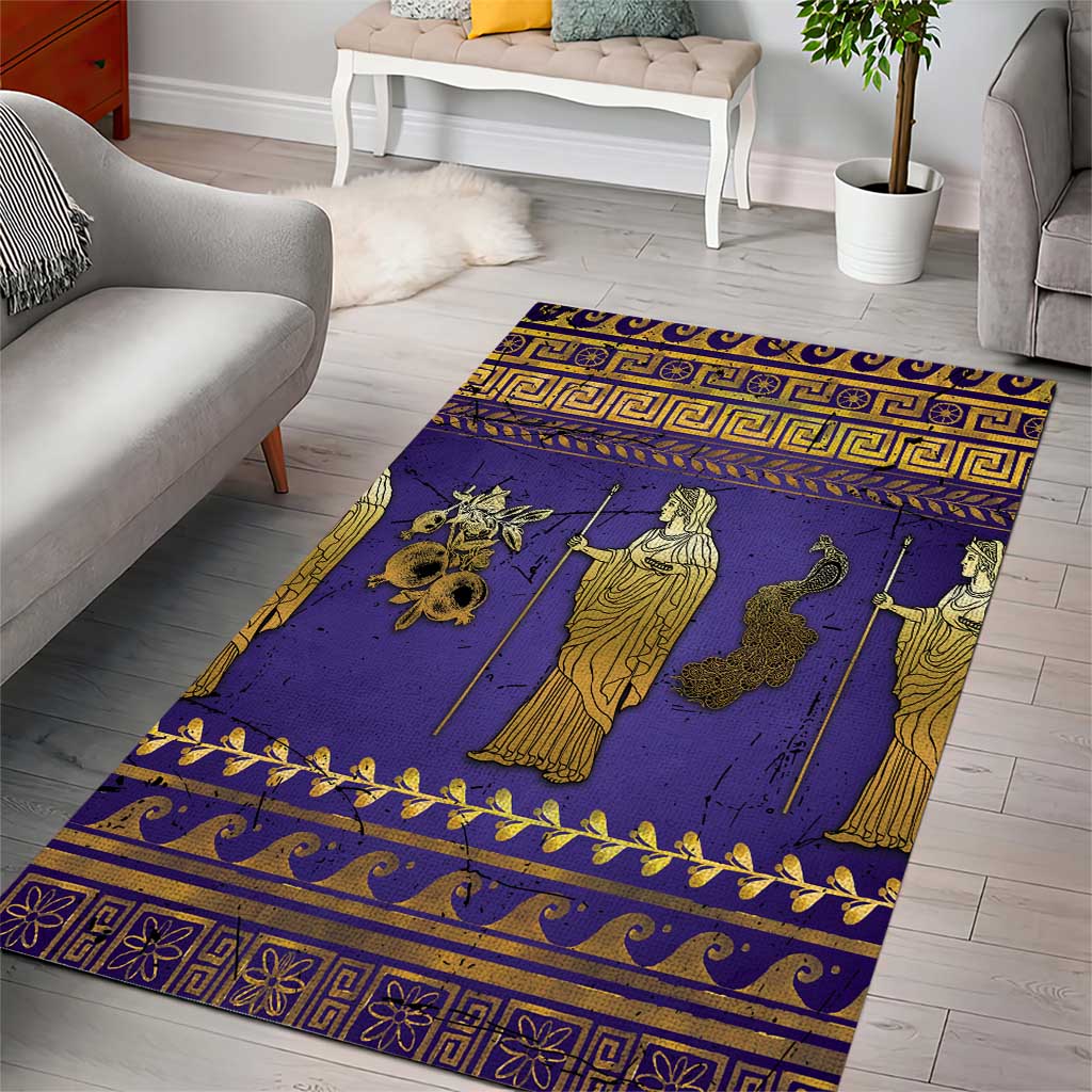 Hera Area Rug Goddess With Ancient Greek Pattern - Wonder Print Shop