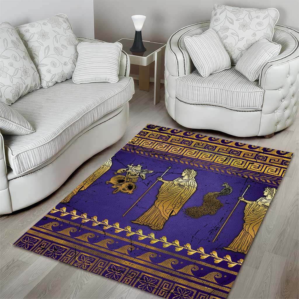 Hera Area Rug Goddess With Ancient Greek Pattern - Wonder Print Shop