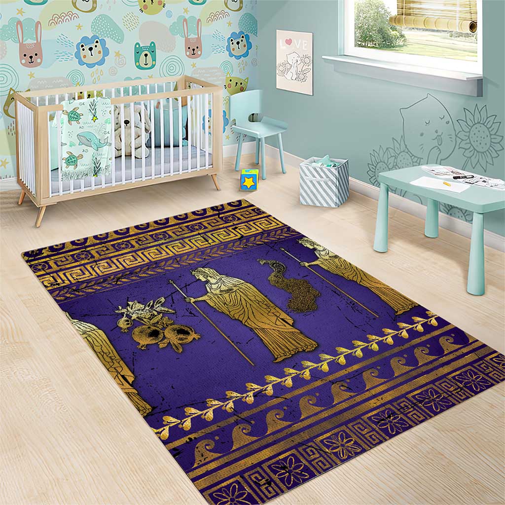 Hera Area Rug Goddess With Ancient Greek Pattern - Wonder Print Shop