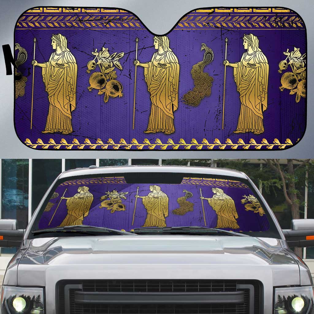 Hera Auto Sun Shade Goddess With Ancient Greek Pattern - Wonder Print Shop
