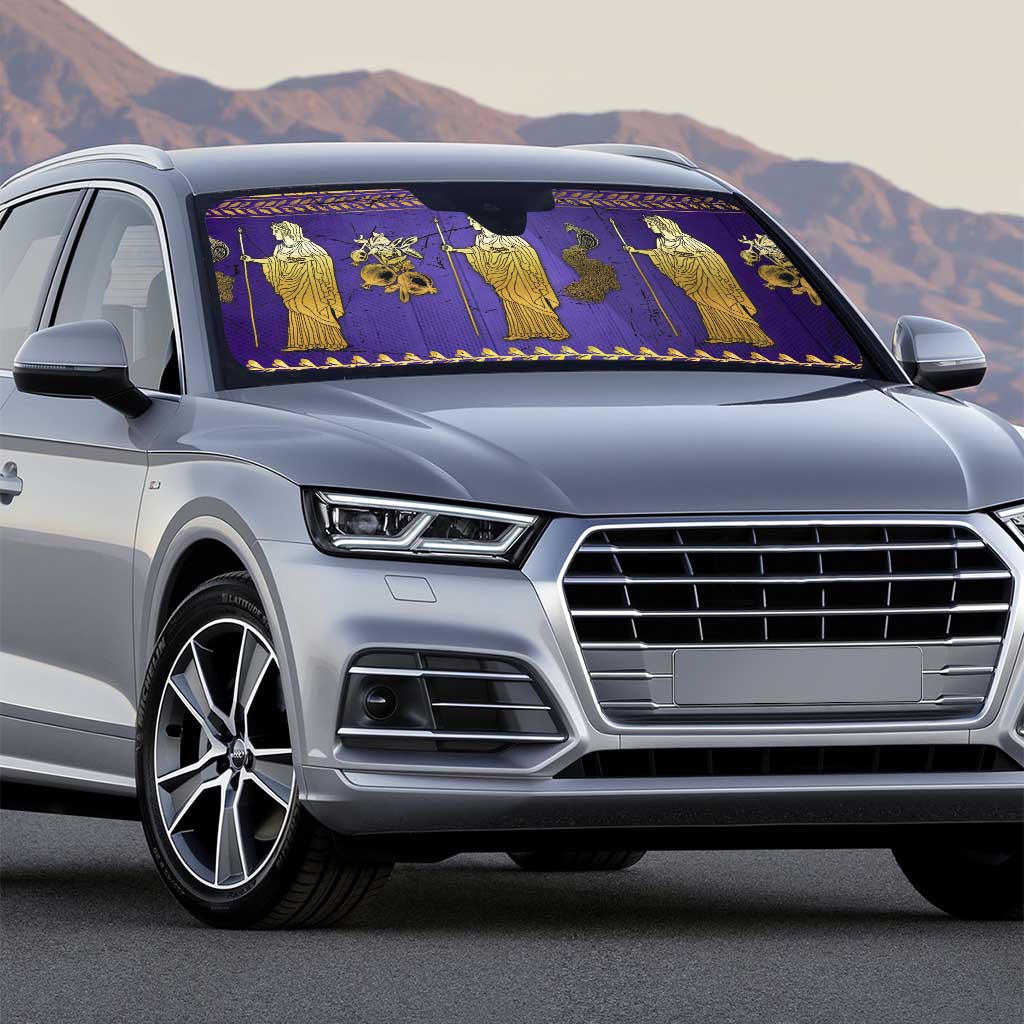 Hera Auto Sun Shade Goddess With Ancient Greek Pattern - Wonder Print Shop