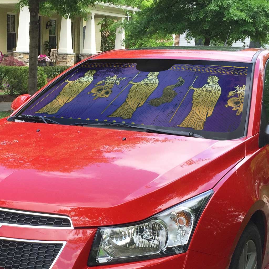 Hera Auto Sun Shade Goddess With Ancient Greek Pattern - Wonder Print Shop
