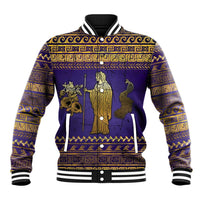 Hera Baseball Jacket Goddess With Ancient Greek Pattern - Wonder Print Shop