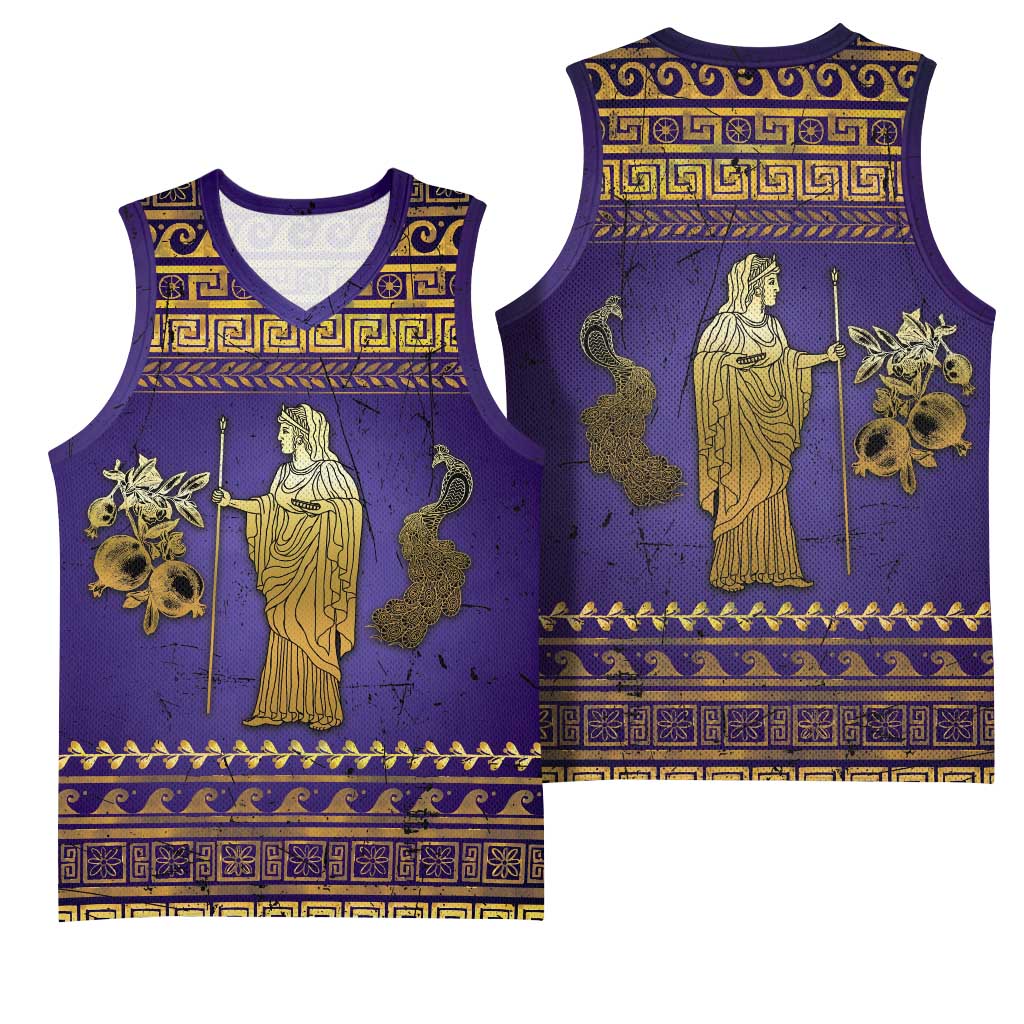 Hera Basketball Jersey Goddess With Ancient Greek Pattern - Wonder Print Shop