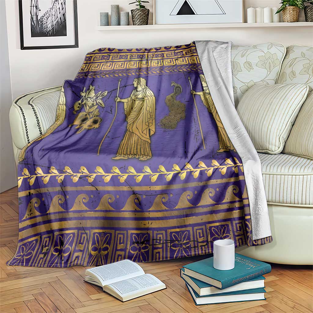Hera Blanket Goddess With Ancient Greek Pattern - Wonder Print Shop