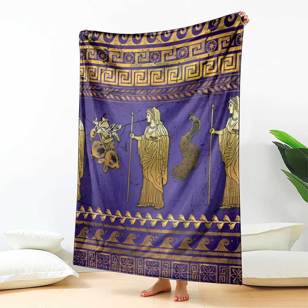 Hera Blanket Goddess With Ancient Greek Pattern - Wonder Print Shop