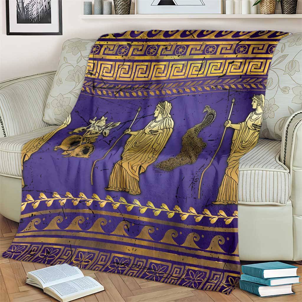 Hera Blanket Goddess With Ancient Greek Pattern - Wonder Print Shop