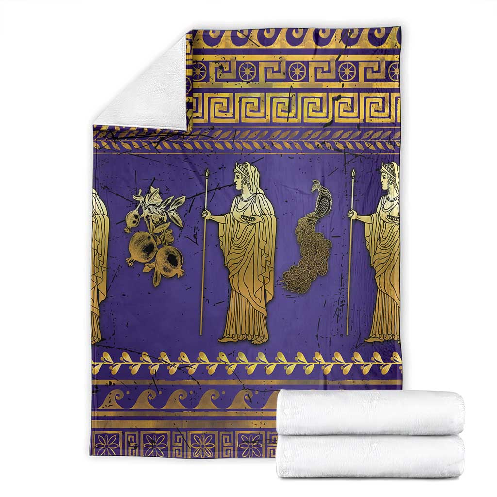 Hera Blanket Goddess With Ancient Greek Pattern - Wonder Print Shop
