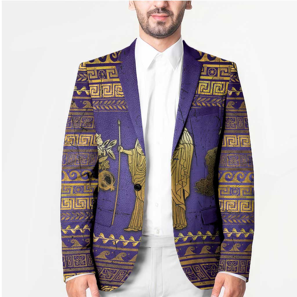 Hera Blazer Goddess With Ancient Greek Pattern - Wonder Print Shop