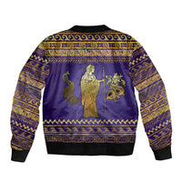 Hera Bomber Jacket Goddess With Ancient Greek Pattern - Wonder Print Shop