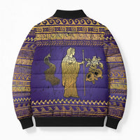Hera Bomber Puffer Jacket Goddess With Ancient Greek Pattern - Wonder Print Shop