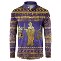 Hera Button Sweatshirt Goddess With Ancient Greek Pattern - Wonder Print Shop