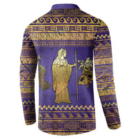 Hera Button Sweatshirt Goddess With Ancient Greek Pattern - Wonder Print Shop