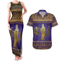 Hera Couples Matching Tank Maxi Dress and Hawaiian Shirt Goddess With Ancient Greek Pattern - Wonder Print Shop