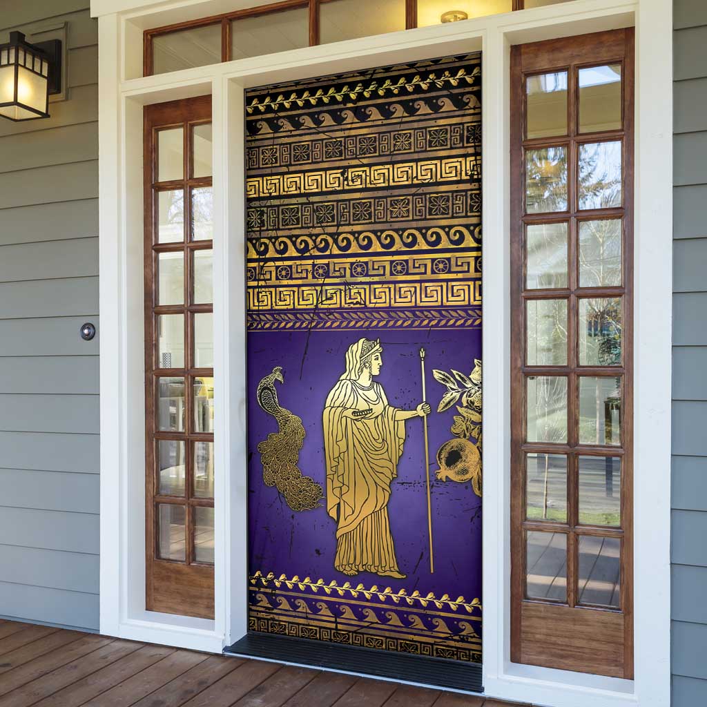 Hera Door Cover Goddess With Ancient Greek Pattern - Wonder Print Shop