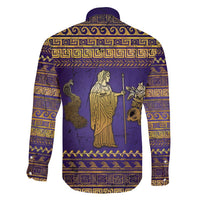 Hera Family Matching Long Sleeve Bodycon Dress and Hawaiian Shirt Goddess With Ancient Greek Pattern - Wonder Print Shop