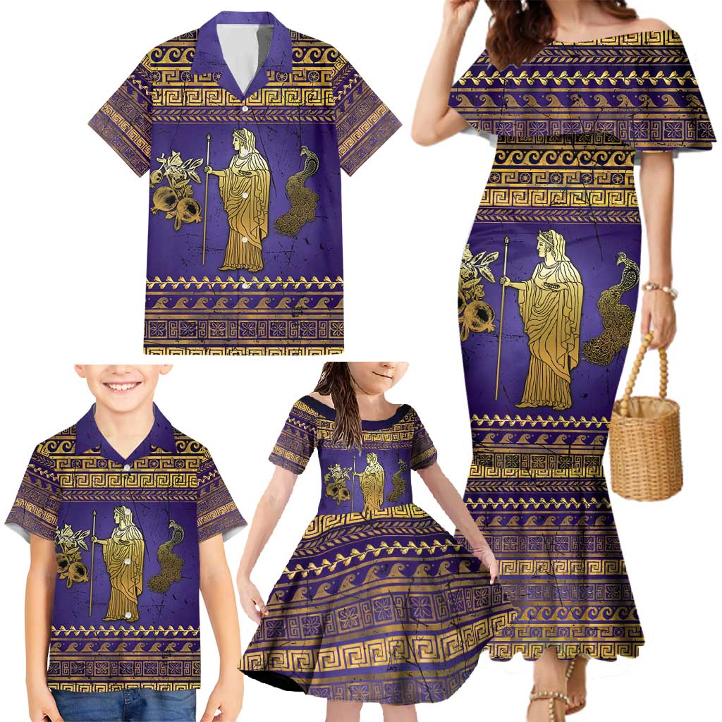Hera Family Matching Mermaid Dress and Hawaiian Shirt Goddess With Ancient Greek Pattern - Wonder Print Shop