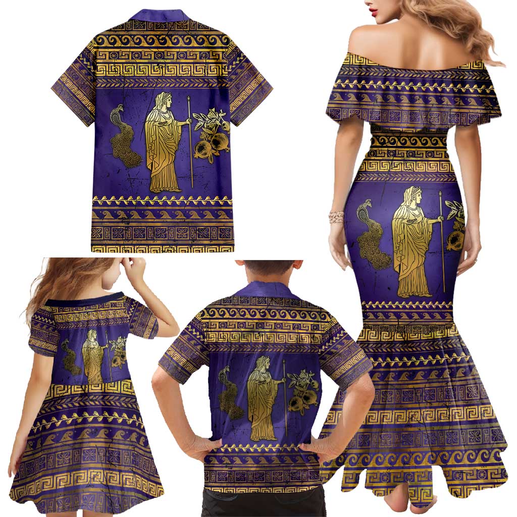Hera Family Matching Mermaid Dress and Hawaiian Shirt Goddess With Ancient Greek Pattern - Wonder Print Shop