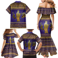 Hera Family Matching Mermaid Dress and Hawaiian Shirt Goddess With Ancient Greek Pattern - Wonder Print Shop