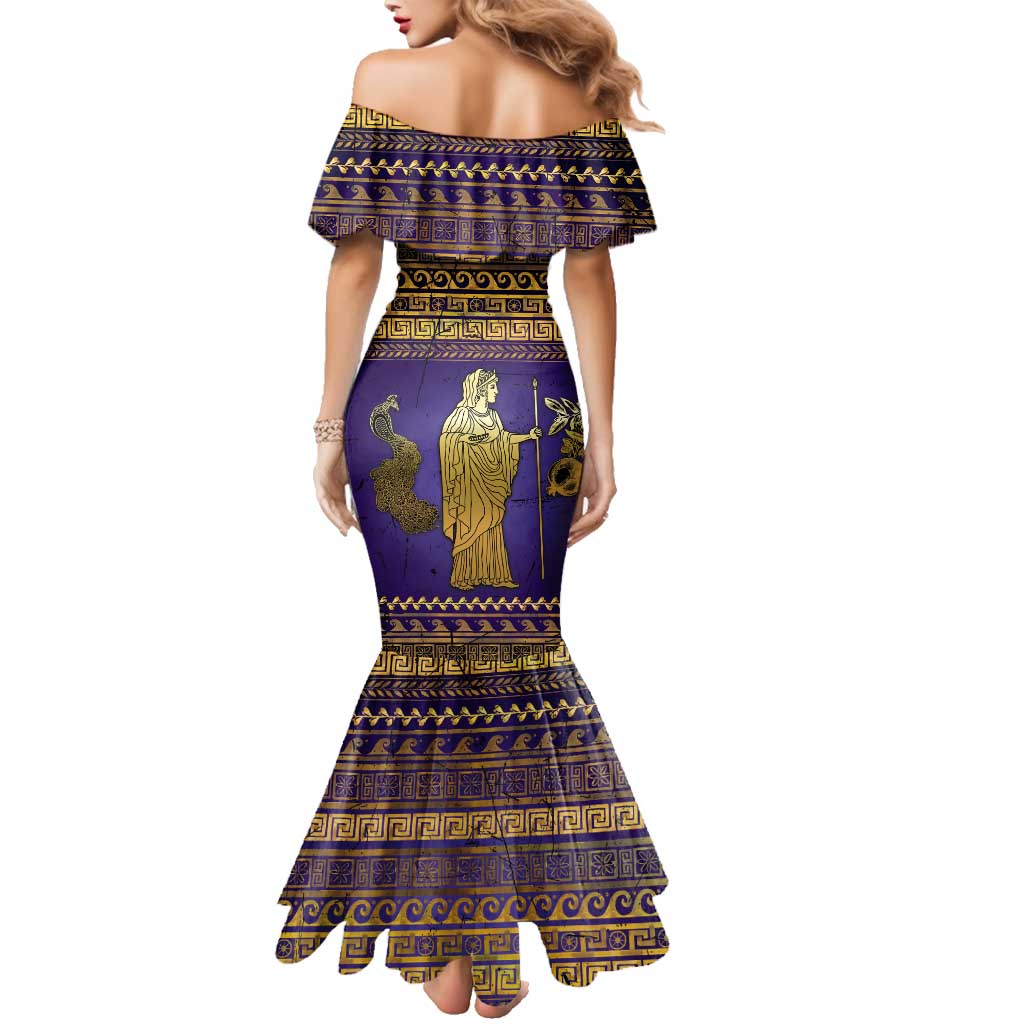 Hera Family Matching Mermaid Dress and Hawaiian Shirt Goddess With Ancient Greek Pattern - Wonder Print Shop
