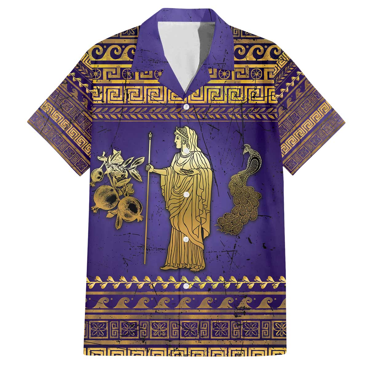 Hera Family Matching Off The Shoulder Long Sleeve Dress and Hawaiian Shirt Goddess With Ancient Greek Pattern - Wonder Print Shop