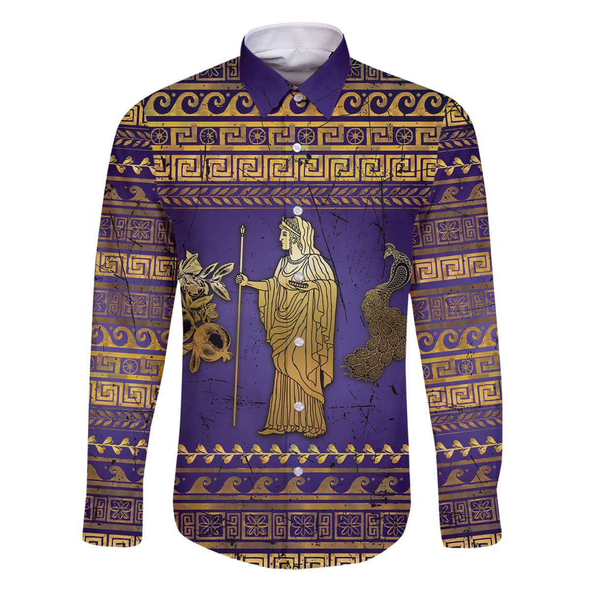 Hera Family Matching Off The Shoulder Long Sleeve Dress and Hawaiian Shirt Goddess With Ancient Greek Pattern - Wonder Print Shop