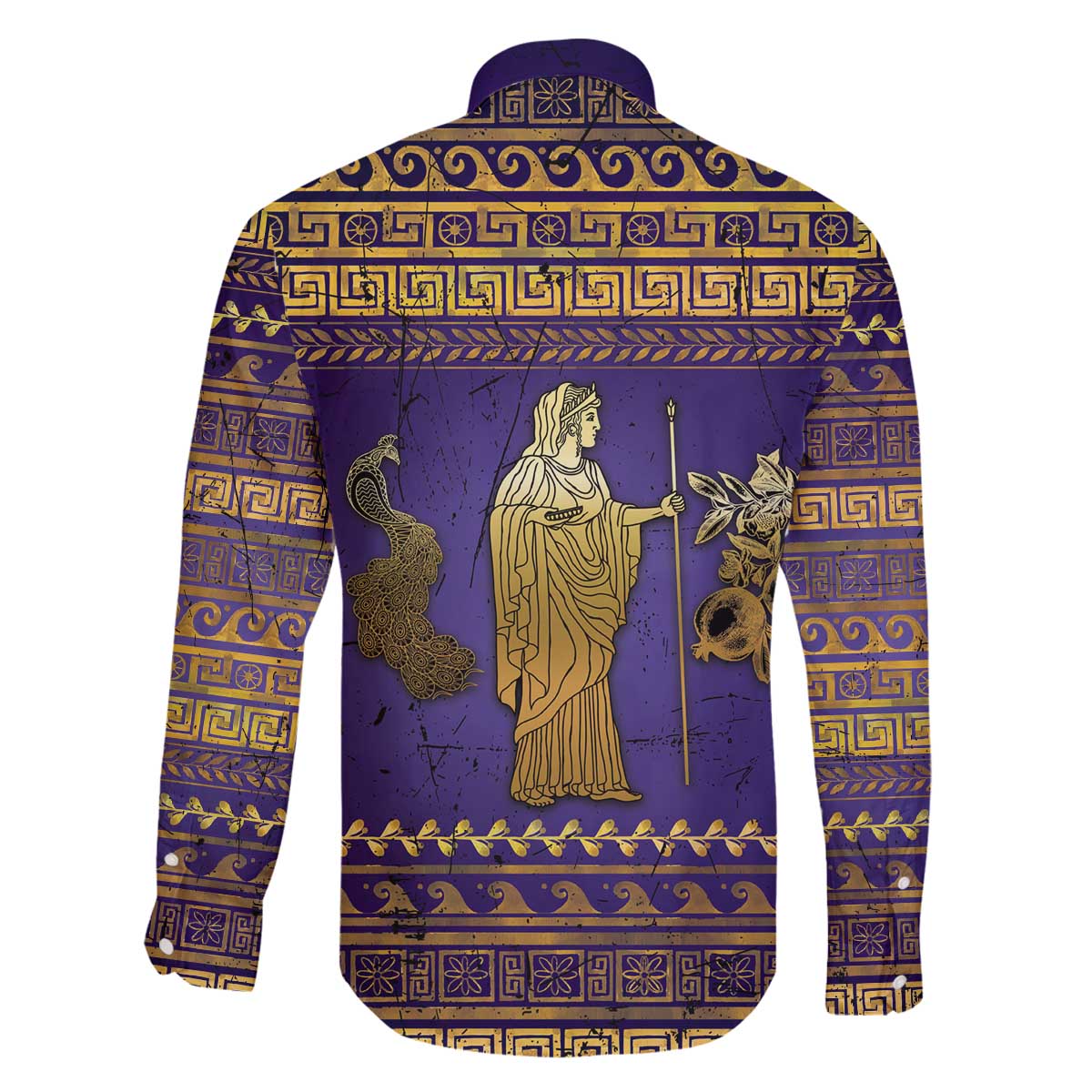 Hera Family Matching Off The Shoulder Long Sleeve Dress and Hawaiian Shirt Goddess With Ancient Greek Pattern - Wonder Print Shop