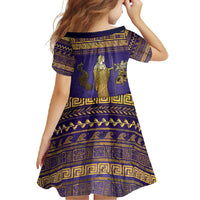 Hera Family Matching Off Shoulder Maxi Dress and Hawaiian Shirt Goddess With Ancient Greek Pattern - Wonder Print Shop