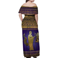 Hera Family Matching Off Shoulder Maxi Dress and Hawaiian Shirt Goddess With Ancient Greek Pattern - Wonder Print Shop