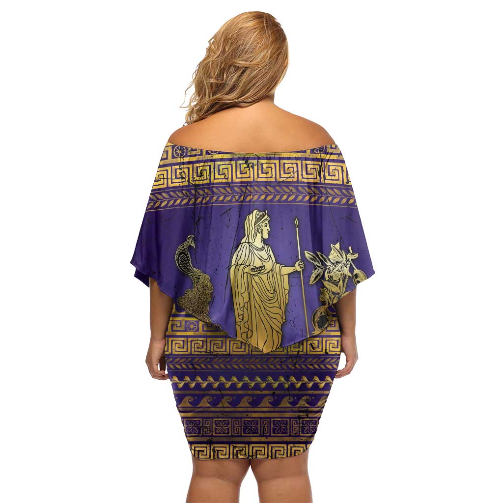 Hera Family Matching Off Shoulder Short Dress and Hawaiian Shirt Goddess With Ancient Greek Pattern - Wonder Print Shop