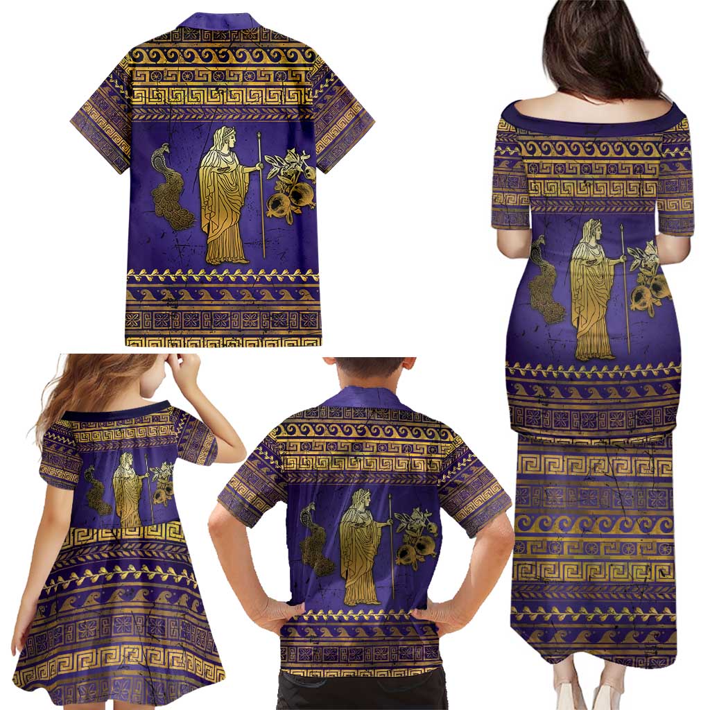 Hera Family Matching Puletasi and Hawaiian Shirt Goddess With Ancient Greek Pattern - Wonder Print Shop