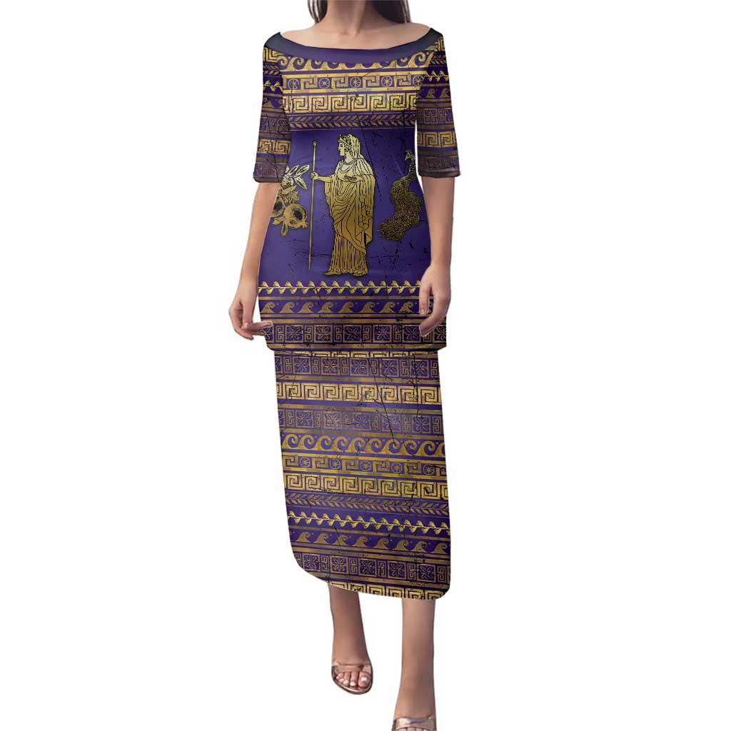 Hera Family Matching Puletasi and Hawaiian Shirt Goddess With Ancient Greek Pattern - Wonder Print Shop