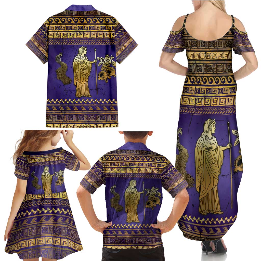 Hera Family Matching Summer Maxi Dress and Hawaiian Shirt Goddess With Ancient Greek Pattern - Wonder Print Shop