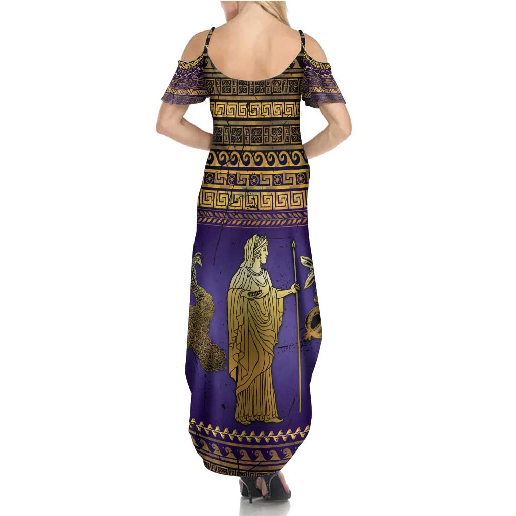 Hera Family Matching Summer Maxi Dress and Hawaiian Shirt Goddess With Ancient Greek Pattern - Wonder Print Shop