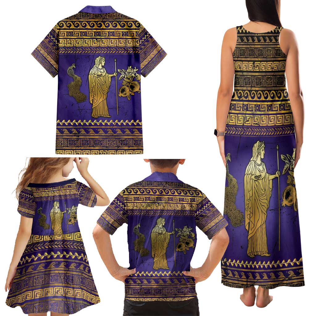 Hera Family Matching Tank Maxi Dress and Hawaiian Shirt Goddess With Ancient Greek Pattern - Wonder Print Shop