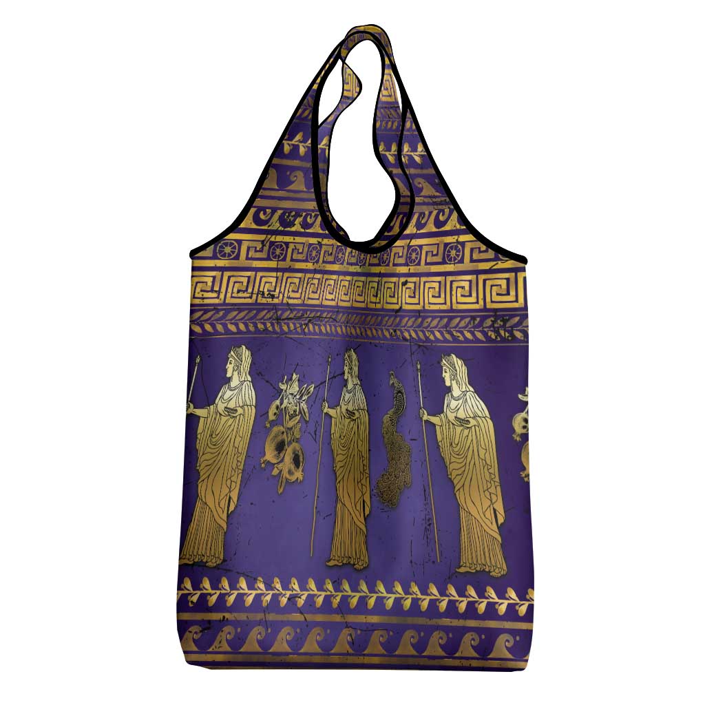 Hera Grocery Bag Goddess With Ancient Greek Pattern - Wonder Print Shop