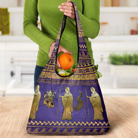 Hera Grocery Bag Goddess With Ancient Greek Pattern - Wonder Print Shop