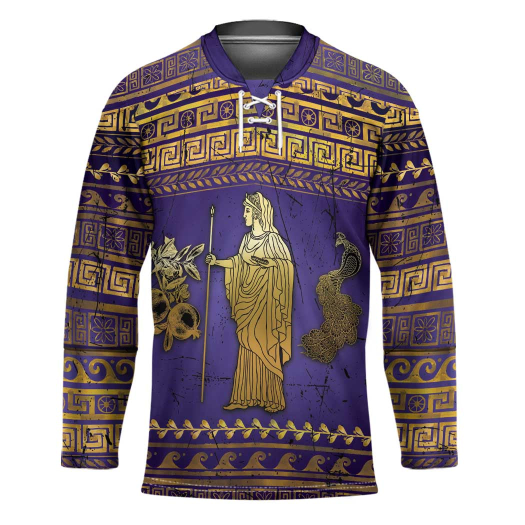 Hera Hockey Jersey Goddess With Ancient Greek Pattern - Wonder Print Shop