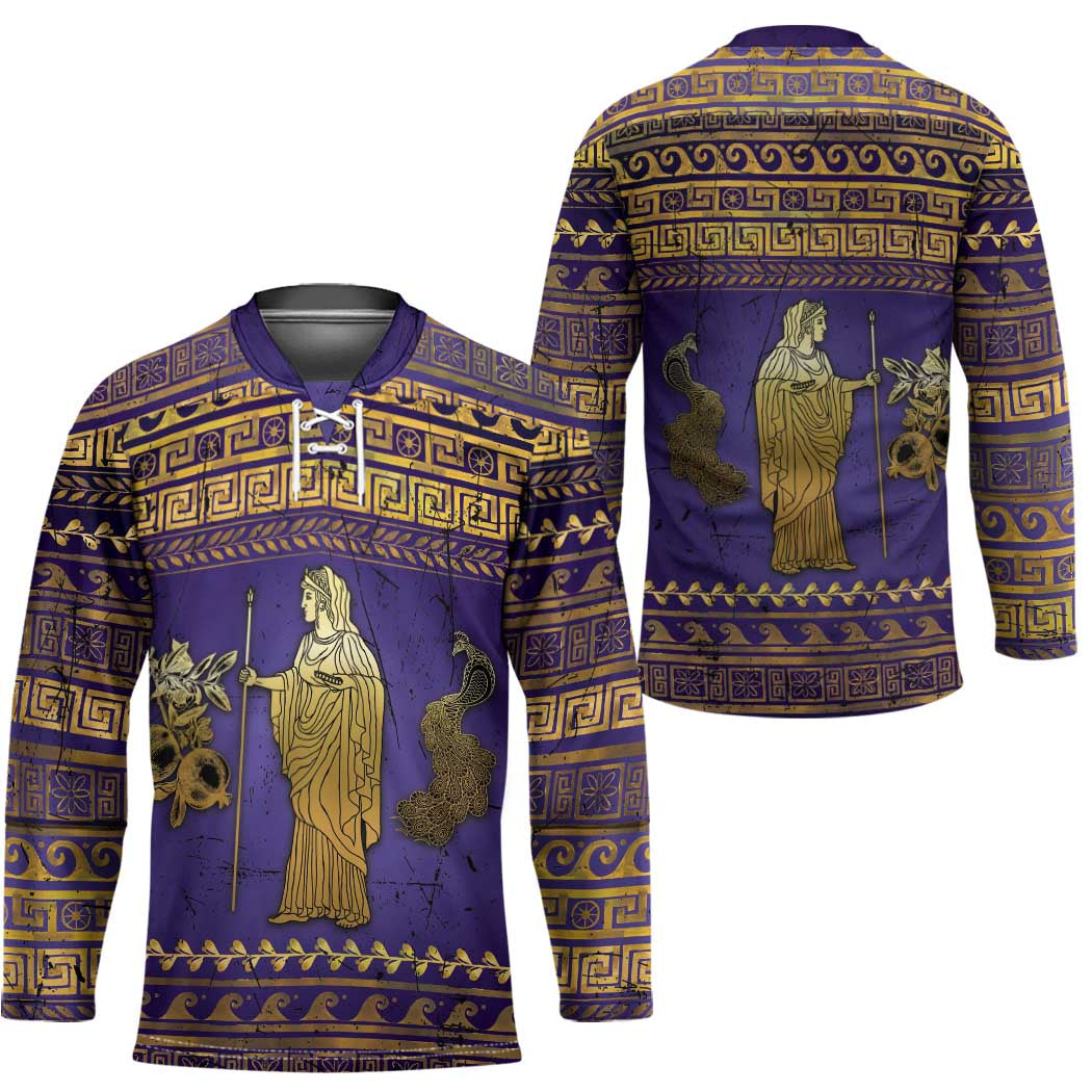 Hera Hockey Jersey Goddess With Ancient Greek Pattern - Wonder Print Shop