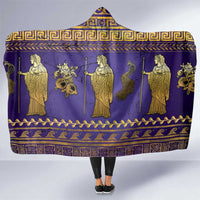Hera Hooded Blanket Goddess With Ancient Greek Pattern - Wonder Print Shop