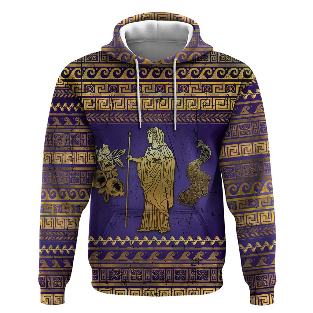 Hera Hoodie Goddess With Ancient Greek Pattern - Wonder Print Shop