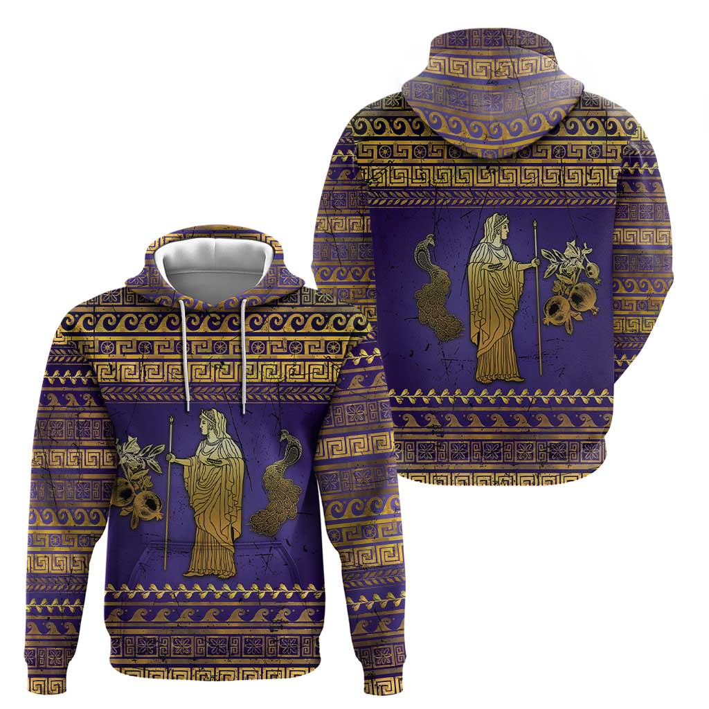 Hera Hoodie Goddess With Ancient Greek Pattern - Wonder Print Shop