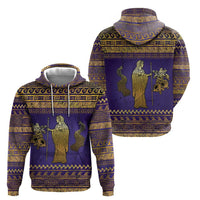 Hera Hoodie Goddess With Ancient Greek Pattern - Wonder Print Shop